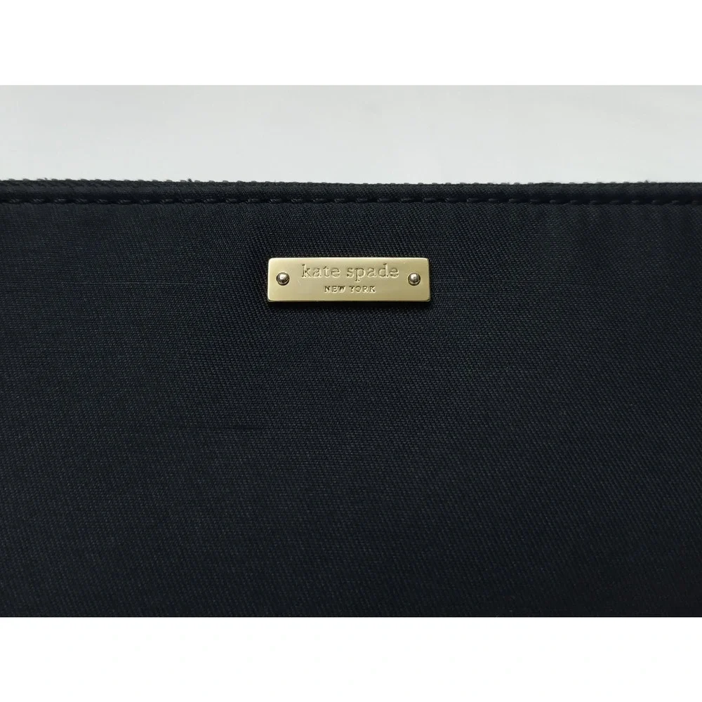 Kate Spade New York Black Canvas Zip Around Evening Clutch Long Wallet